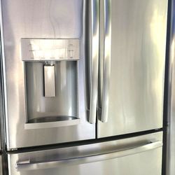 GE FRENCH DOOR STAINLESS STEEL REFRIGERATR 