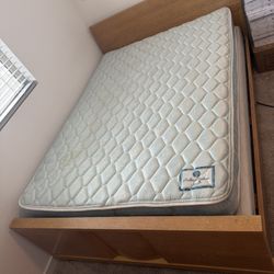 Full Size Bed Frame With Mattress and Box Spring- Bring Help To Load & Truck