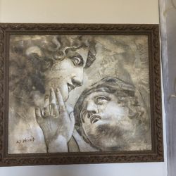 W.Harris Signed  Neo-Classical Roman Loves Oil Painting  Reproduction .