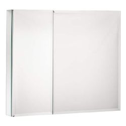 30 in. W x 26 in. H Silver Wall Mount Frameless Medicine Cabinet with Mirror