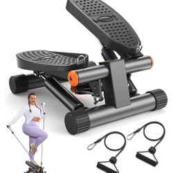 Sunny Health & Fitness Mini Stepper for Exercise at Home, Stair Step Workout Machine with Resistance Band, Fullbody Cardio Equipment, Over 300lb Weigh