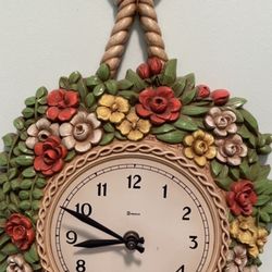 SYROCOI Vintage Floral Wall Clock 1975