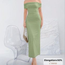 Off Shoulder Green Dress Size Large