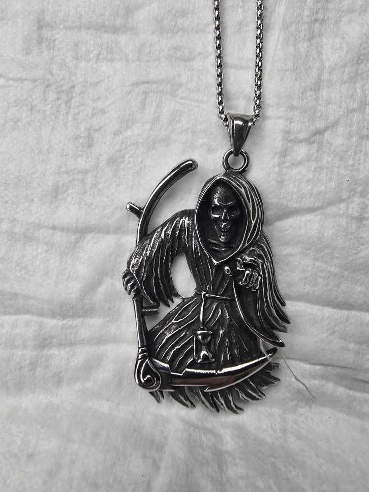 Stainless Steel Necklace Grimm Reaper