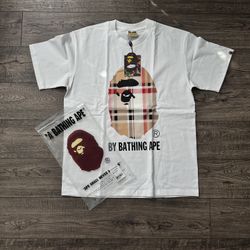 BAPE Check By Bathing Ape Tee ‘White/Beige’