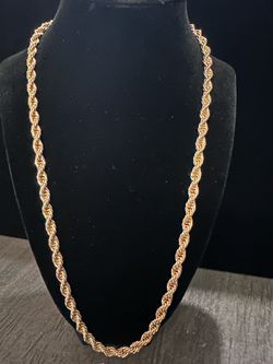 24” Gold over Steel 6mm Rope Stamped 14k