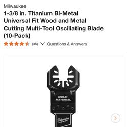 MILWAUKEE MULTI MATERIAL 1 3/8 10 Pack