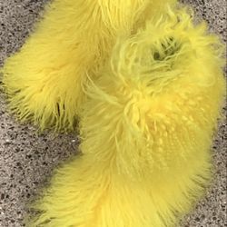 Yellow Real Fur Shaggy Boots Sizes 6.5 & 7