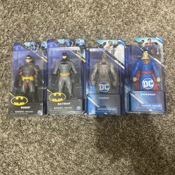 DC Action Figure Bundle, Batman, Robin, Superman, Cyborg! NEW