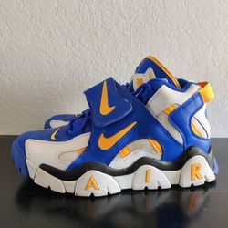 Nike Air Barrage Mens Shoe Size 8 Men  AT7847-100 Mid Blue Orange White Sneaker