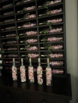 Flower wine bottles