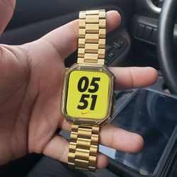 Brand New conditions Original Apple watch series 7 45mm Big Face unlocked Red Button. Is all custom gold Edition $300! Is yours or Trade for PS5 Or So