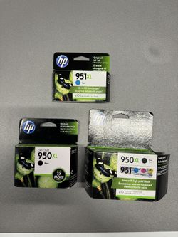 $125 - HP Ink - Black 950XL (2) & Cyan(blue) XL