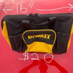 Brand New Dewalt 16”  W/ Front Zip Pocket & Sid Pockets & Interior Tool Strap Holders 
