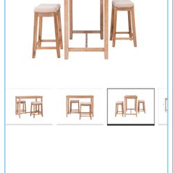 Bar Table With 2 Stools 