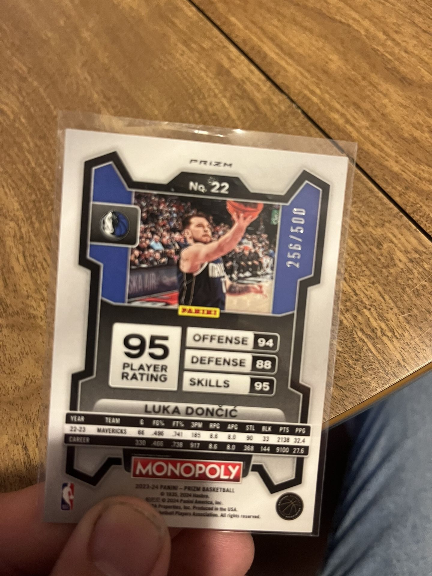 2023-2024 Monopoly Gold Shimmer Luka Dončić 256/500