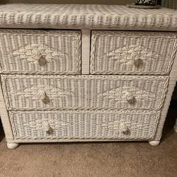 White Wicker Dresser