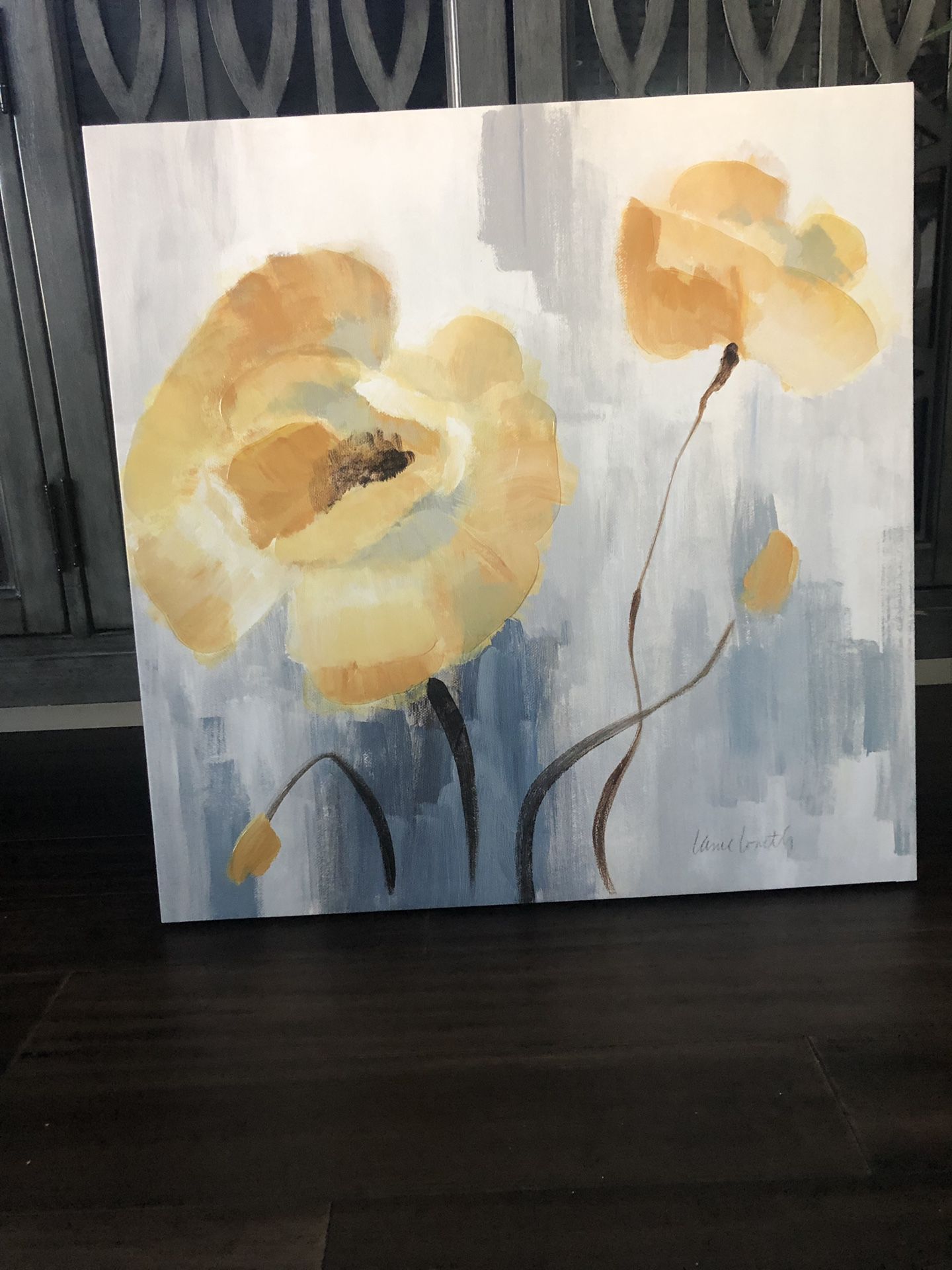 Canvas Art Yellows and Grays Almost New