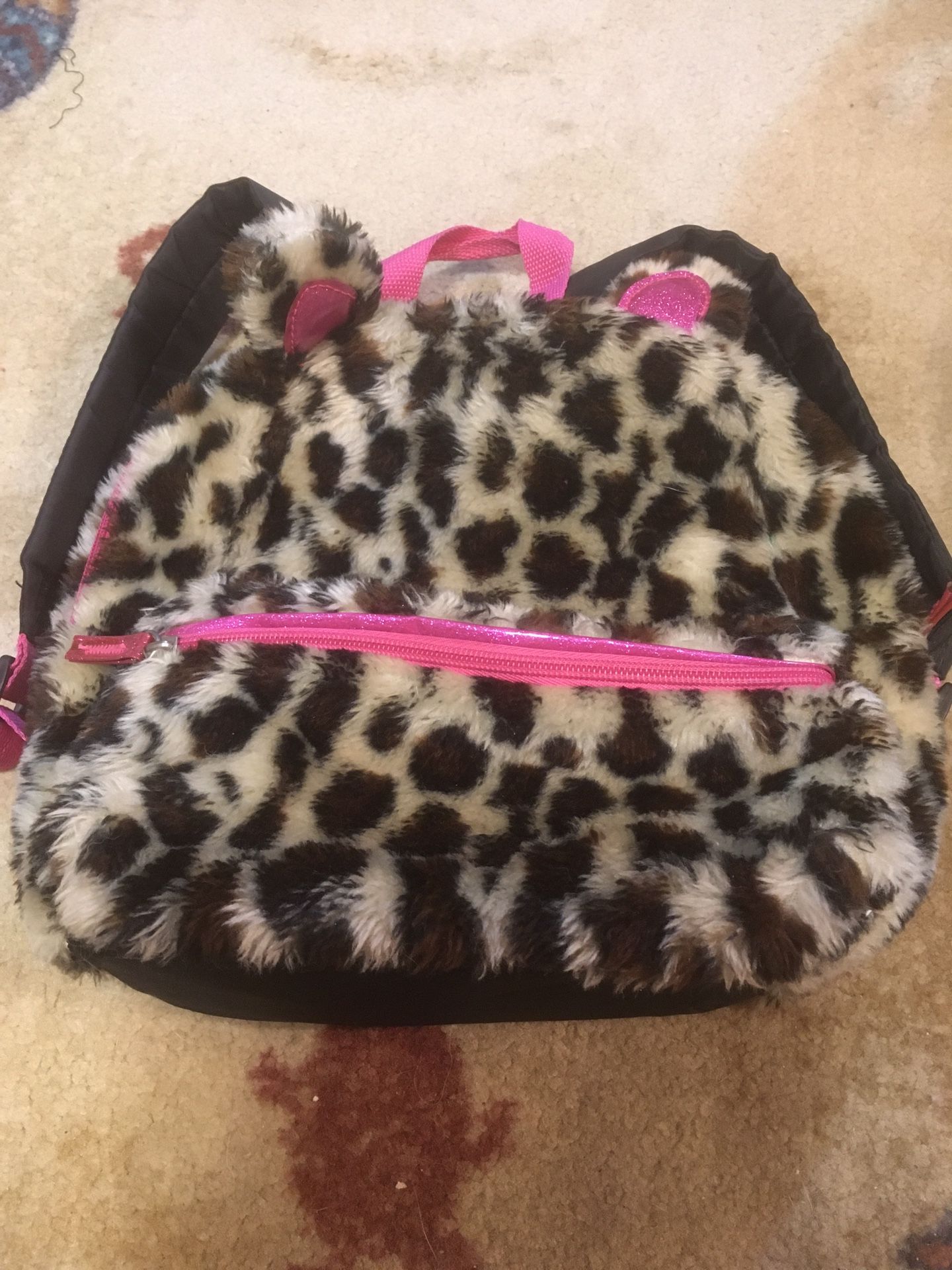 Kids Leopard print Backpack school or travel bag