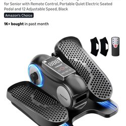 Under Desk Elliptical Machine, Elliptical Leg Exerciser as Seen on TV for Senior with Remote Control, Portable Quiet Electric Seated Pedal and 12 Adju