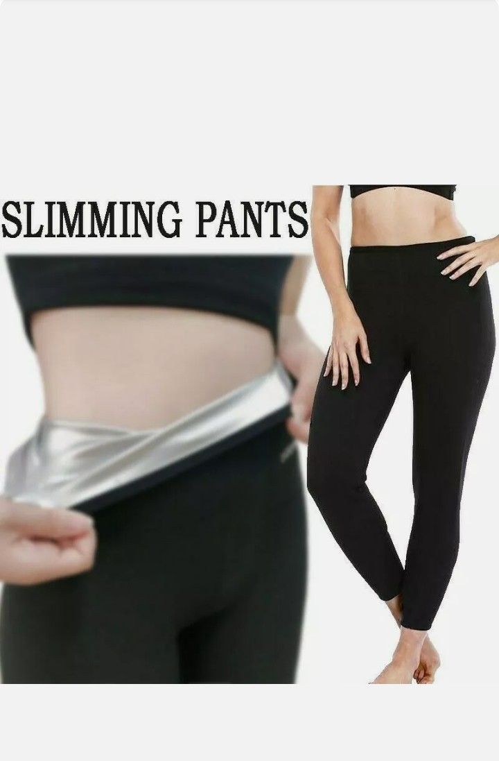 SIZE L. NEW Sweat sauna women's body shaping pants hot neoprene waist training tight pants