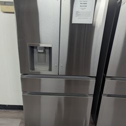 LG  29 Cu.Ft. Smart Max Refridgerator French Door W/ Full Convert Drawer, Print proof. 1 Year Warranty , Financing