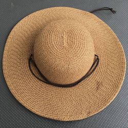 Scala Collection Raffia Woven Straw Natural Sun Hat OS