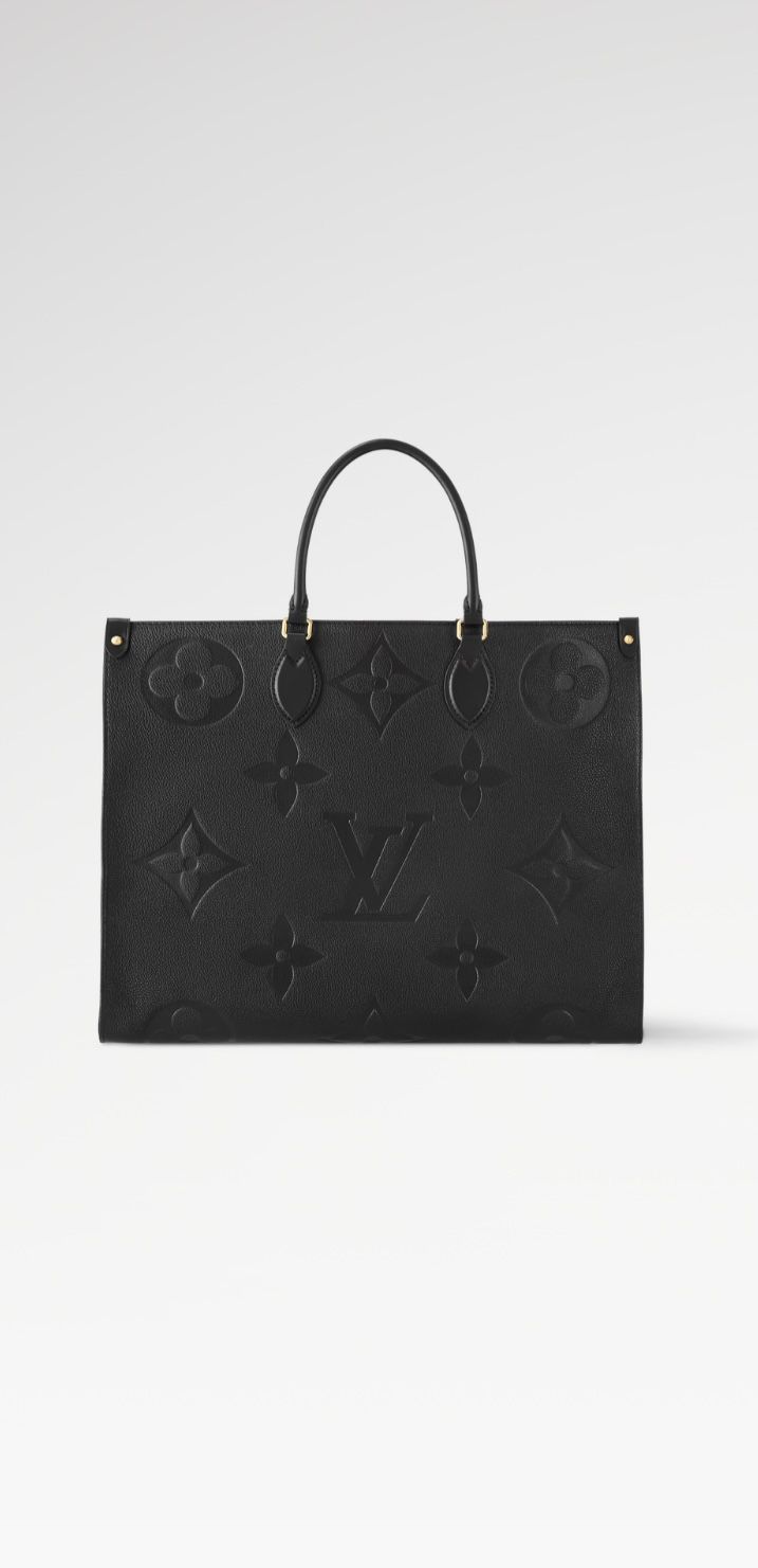 Louis Vuitton Large Black Leather Tote Bag Women