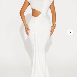 Fashionnova white Cut Out Maxi Dress Size XL