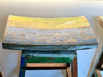 One-of -a- kind Solid Teak Wood Indoor/Outdoor Bar Stools $$$