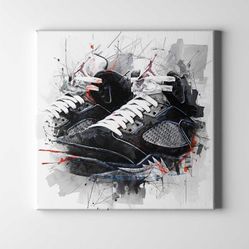 🔥 Jordan 5 Sneaker Fan Art – Canvas Print – Dope Wall Piece 🔥