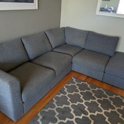 Barely Used Sectional Couch Sofa - 5 Seats w/ Storage Ottoman - IKEA VIMLE, Excellent Condition!