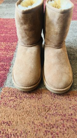 Tan Suede Shearling-Lined Short Boots