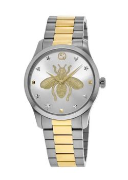 Pre-own Gucci G-Timeless 38mm Silver Bee Dial Two-Tone 