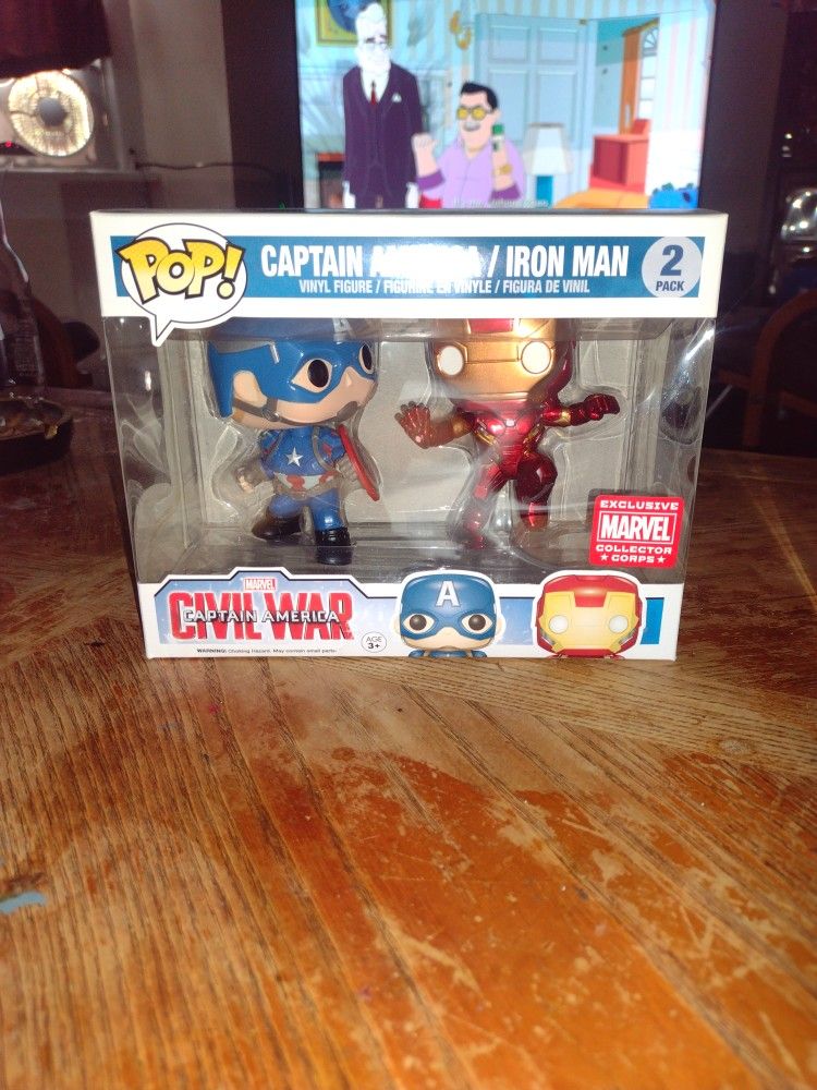 Funko Ironman And Captain America Action Pose