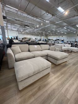 Costco HENREDON caley sofa reversible chaise with ottoman