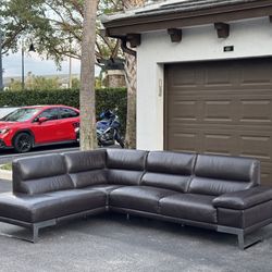 🛋️ Sectional Couch/Sofa - Real Leather - Brown - Delivery Available 🚛