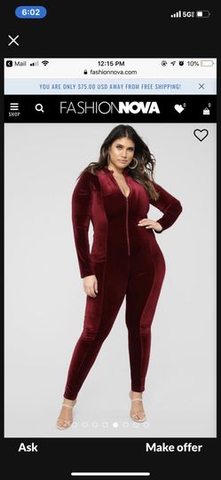NEW! Red Velvet Jumpsuit FASHION NOVA