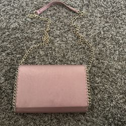 Pink And Gold Chained Purse