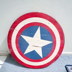 Captain America Shield Wood Wall Art 17” x 17” – Ready to Hang