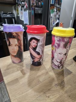 3 New SELENA Quintanilla Limited Edition 25th Anniversary Stripes Cups SEALED!!!