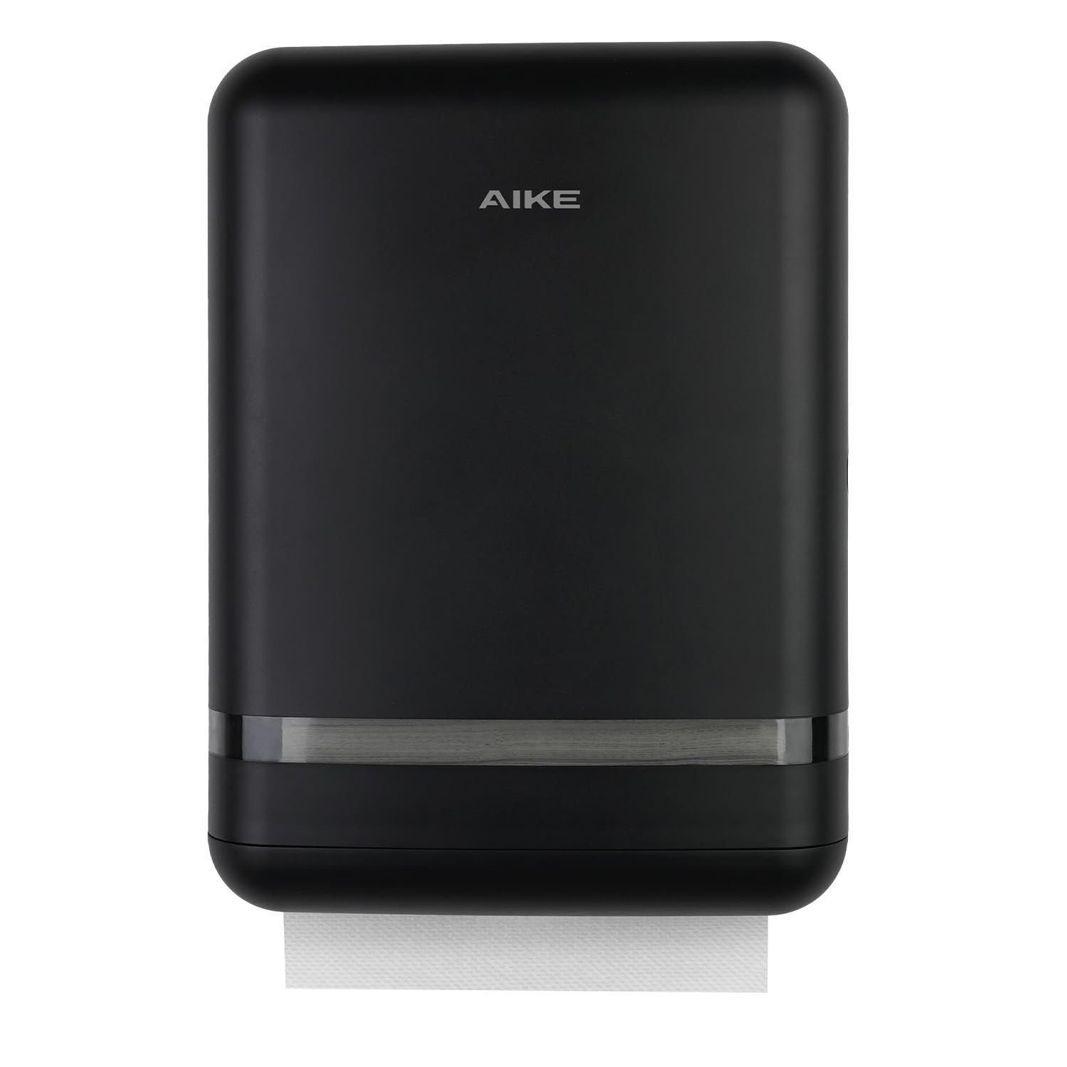 AIKE 400 Sheets Multifold Paper Towel Dispenser Wall Mount For Commercial With Lock Large Capacity, Black 