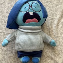Disney Store Inside Out 2 Movie Plush Plushie Sadness Pixar Blue 11” 
