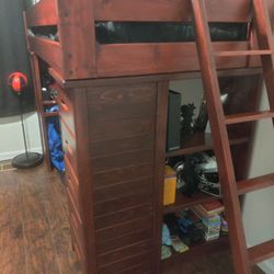 Bunk Bed With A Desk And Armor 