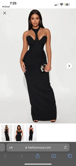 Fashion Nova Black Bandaged Dress