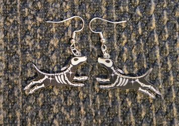 Skeleton  dog earings