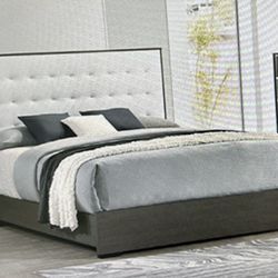 King bed frame with headboard