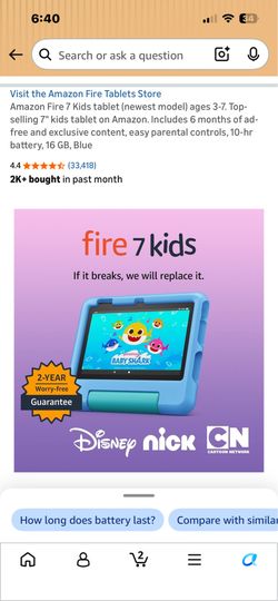 Amazon Fire 7 kids