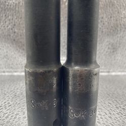 Bundle Lot Of 2 SK TOOLS USA (contact info removed)2 1/2" DRIVE 3/8" IMPACT SOCKET 3" DEEP