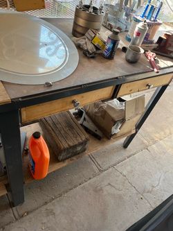 Heavy Duty Steel and Wood Workbench